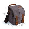 Waterproof Canvas Leather Trim DSLR SLR Shockproof Camera Shoulder Messenger