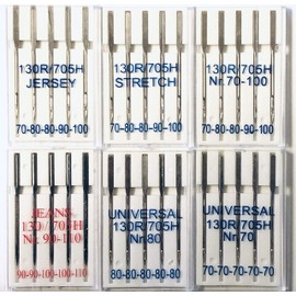Telliswelt 30 Sewing Machine Needles Flat Shank 130/705 80s 70s 70-100 Jeans Stretch Jersey