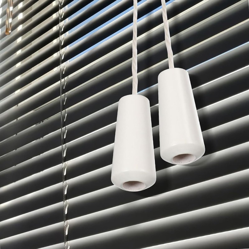 Surf turtle Blind Pull Cord Knobs 12Pcs White Wooden Tassel