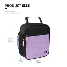 AYEANY Lunch box Lunch bag for men women Lunchbox Lunch bags Insulated Lunch bag Lunch box cooler (Thicken light purple)