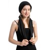 ZLYC Women's Chemo Turban Hat Headwraps Lightweight Beanie Hat, Black