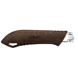 OLFA 18mm Wood Composite Rachet Lock Utility Knife (WD-L/BRN) - Multi-Purpose No-Slip Grip Precision Knife w/Wooden Grip & Snap-Off Blade Replacement Blades: Any OLFA 18mm Blade
