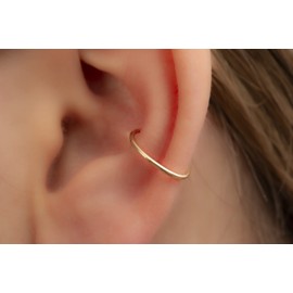 Fake ear Conch Piercing - 14K gold filled Thin Fake ear cuff Piercing - Pierced or Non Pierced Handmade Artificial Conch Rings For Ear