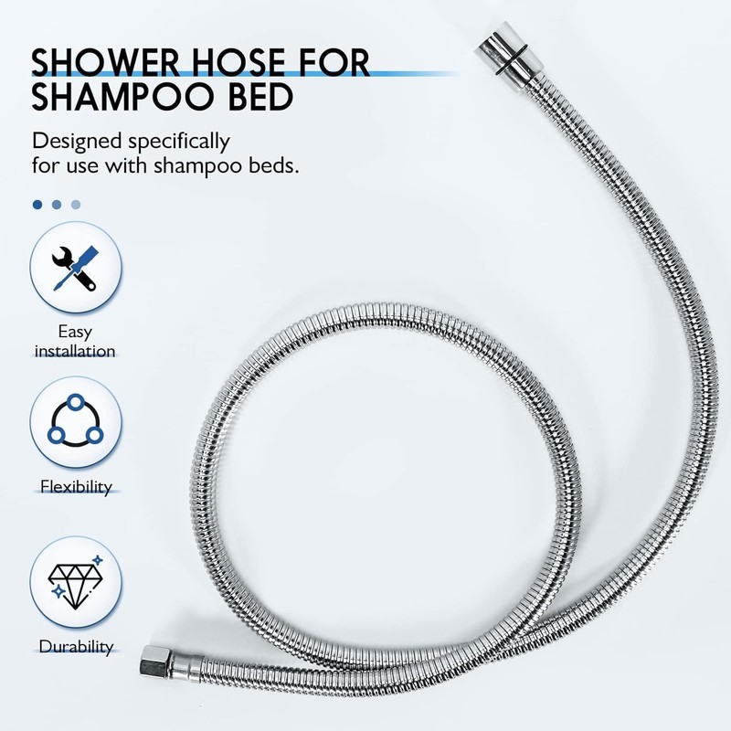 LukLoy 2 Pack Stainless Steel Shampoo Bowl Hose, 1/4" Thread