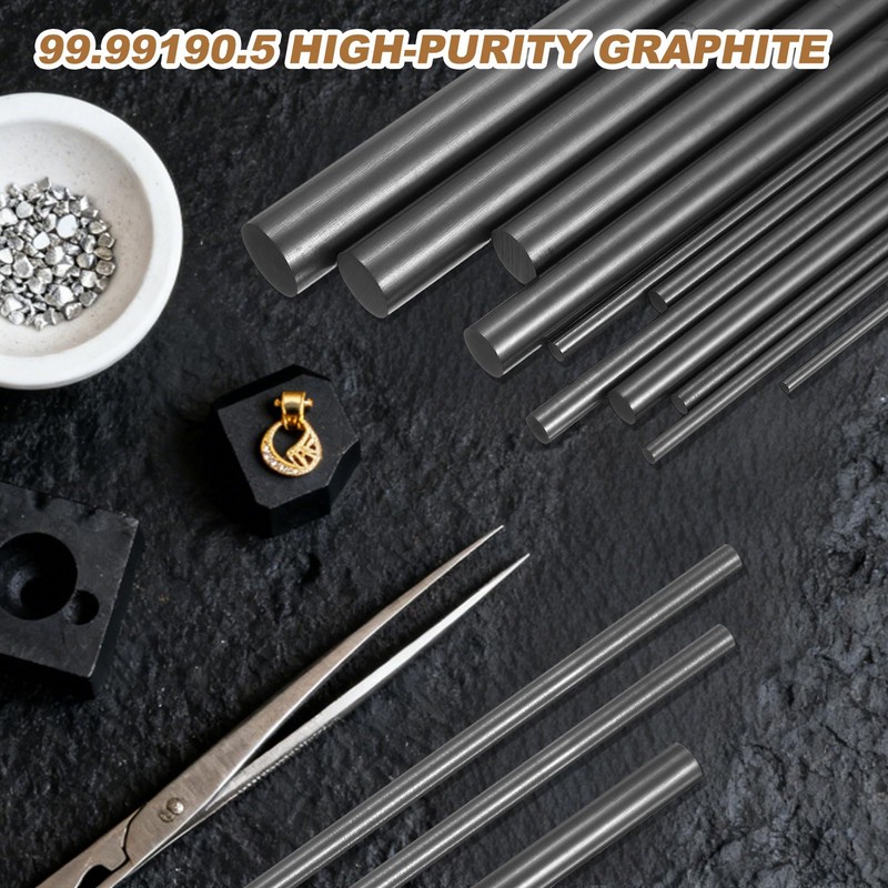 PATIKIL グラファイト撹拌棒 直径0.12"(3 mm) 長さ7.5"(190.5mm) グラファイトるつぼ用インゴット溶解鋳造用 2本入り