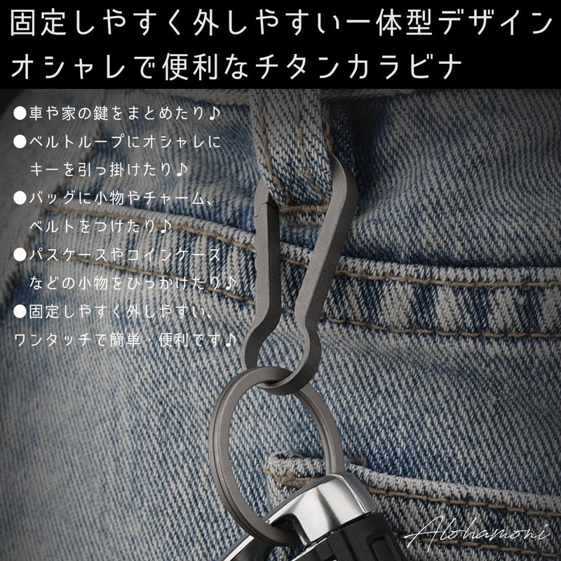 ALOHAMONI Titanium Carabiner Keychain Key Ring Key Hook Key Case