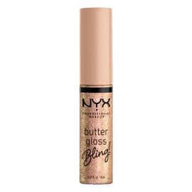 NYX Professional Makeup Butter Gloss Bling Tono The Bling (dorado), 8ml - Brillo labial con un toque ligero de color y mucho brillo, labios hidratados
