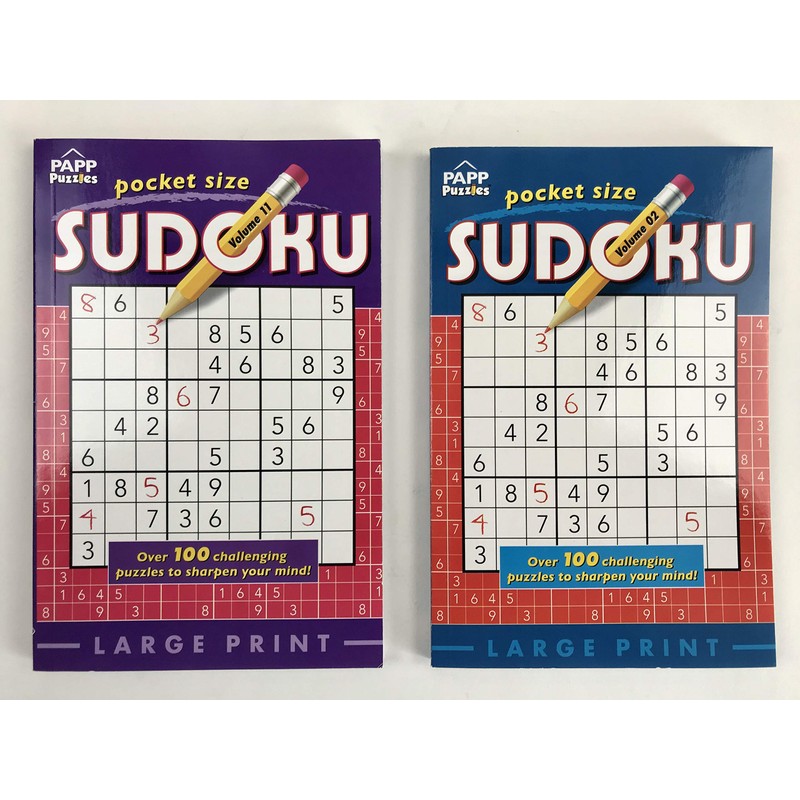 Pocket Size Large Print Sudoku PAPP Puzzles Bundle/2