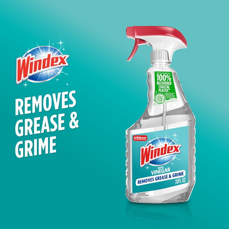 Windex with Vinegar Glass Cleaner, Spray Bottle, 32 fl oz