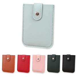 Pull-Out Credit Card Holder, 6 Pack Slim Wallet with Button, 6 Card Slots Leather Card Case Organizer Wallet Colorful Case Card Carrier Wallet Organizer Pouch for Women Men