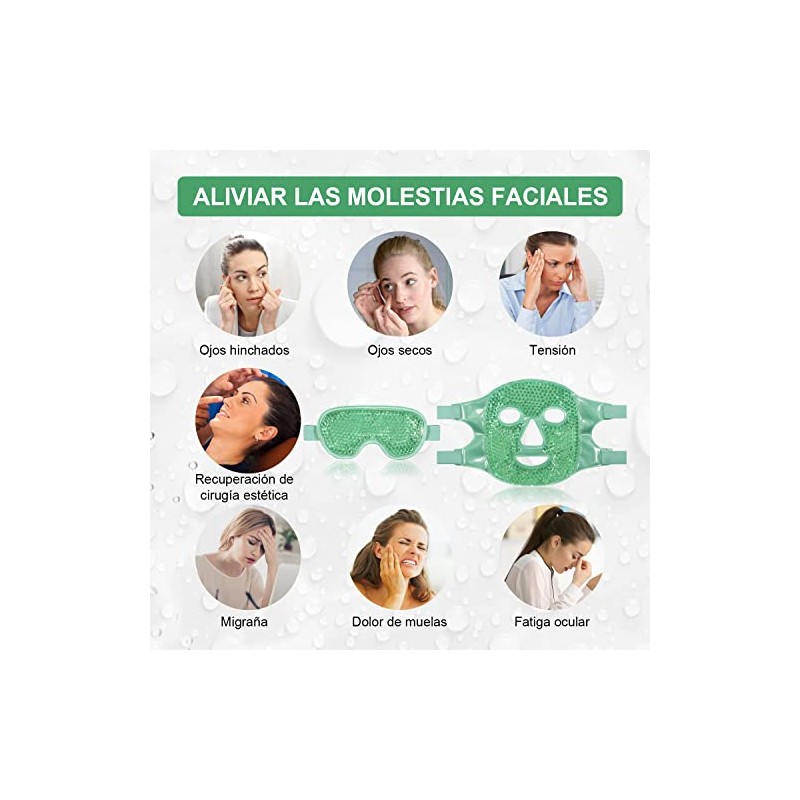2PCS Máscara de Hielo para Ojos y Cara, Antifaz de