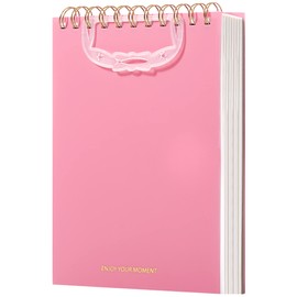 Yoment Top Spiral Notebooks Durable Meeting Notebook Lined Journal 6"x 8" College Ruled Waterproof Cover Notepad 160 Lined Pages Spiral Notebook Left-Handed Notebooks for Work School Office Business,Pink