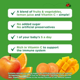 Cow & Gate Fruit Pouch Apple Mango Orange & Carrot Baby Food Snack, 4+ Months, 100g (Pack of 6)