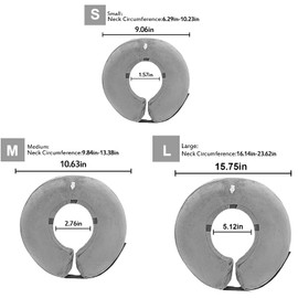 GNCLOUD Inflatable Dog Collars for After Surgery, Inflatable Recovery Collar for Small Dogs and Cats, Soft Cat Cone Collar, Prevent Dogs/Cats from Biting & Scratching,GREY-M