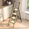 GameGem 4 Step Ladder, Folding Step Stool with Anti-Slip and