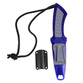 KEEP DIVING Stainless Steel Professional Scuba Fixed Blade Knife Blue Flat Head