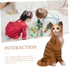 Kisangel Lifelike Kitten Statue Creative Cat Model Ornament for Cognitive