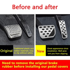 GZJUNFUGJ Accelerator Gas Brake Pedal Pad Cover Compatible for Grand Cherokee WL 2022-2024 Non-Slip Performance Foot Pedals Pads Auto Interior Accessories