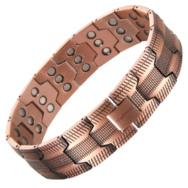 MagEnergy Copper Bracelet for Men 3X Magnetic Bracelets 99.99% Pure Copper Wristband Adjustable Jewelry Gift with Sizing Tool