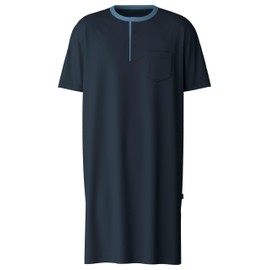 CALIDA Relax Essentials Men's 100% Organic Cotton Nightdress, Dark Sapphire