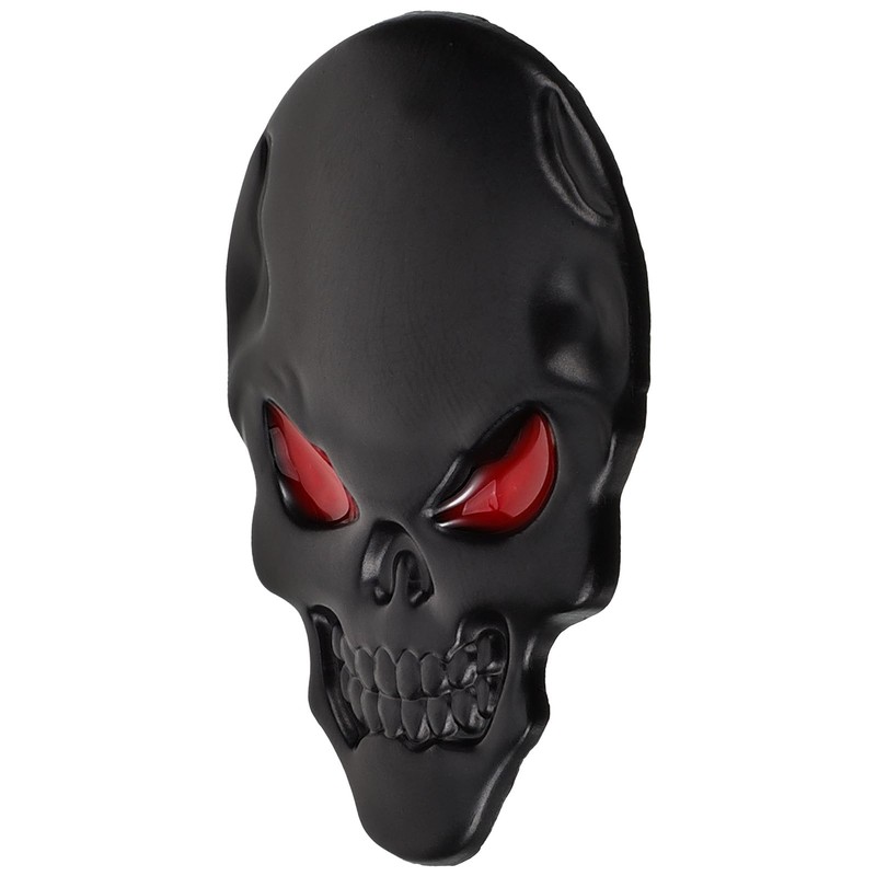 BESPORTBLE Skull Car Emblem 3D Black Metal Sticker Demon Skull