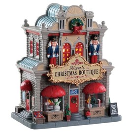 LEMAX 85344 Caddington Collection Nora’s Christmas Boutique Lighted Building, 8.39-inches x 7.17-inches x 4.80-inches