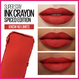 MAYBELLINE Maybelline SuperStay Ink Crayon Matte Longwear Lipstick With Built-in Sharpener, Know No Limits, 0.04 Ounce