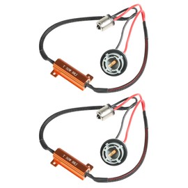 RACOONA 50W 6 Ohm Headlight Bulb Relay Harness Adapter Anti Flicker Error Decoder,Car Accessories HB4 9006 LED Load Resistor Kit for Fog Lights Daytime Running (1156(BA15s))