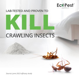 Crawling Insect Killer Dust, 1 lb. | Natural Repellent and Killer for Silverfish, Roaches, Ants, Ticks, and Fleas | Home Pest Powder for Indoor and Outdoor Perimeter | Low Odor and Non-Staining