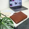 Geslun Genuine Leather Portfolio with Hidden Handle, Front Pocket, Business