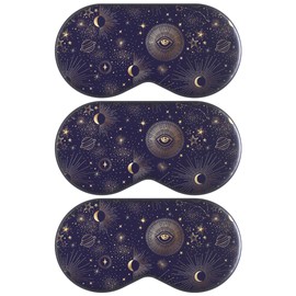 SMUG Satin Sleep Mask & Eye Mask - Deep Dream Sleep Masks for Women & Men - Soft Sleeping Eye Mask to Nourish Skin, & Reduce Dark Circles - Eye Sleep Mask to Block Out Light - Blue Celestial 3-Pack