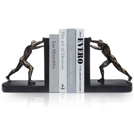 LIFFY Man Decorative Book Ends,Resin Non Skid Bookends for Heavy Books,Bookends for Shelves Decorative,Creative Shelf Decorations to Hold Books for Home,Office Desk,Bookshelf,Study