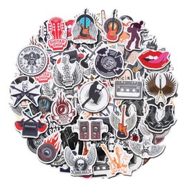100 Pack Rock and Roll Stickers, Rock Star Party Favors, Birthday Decorations