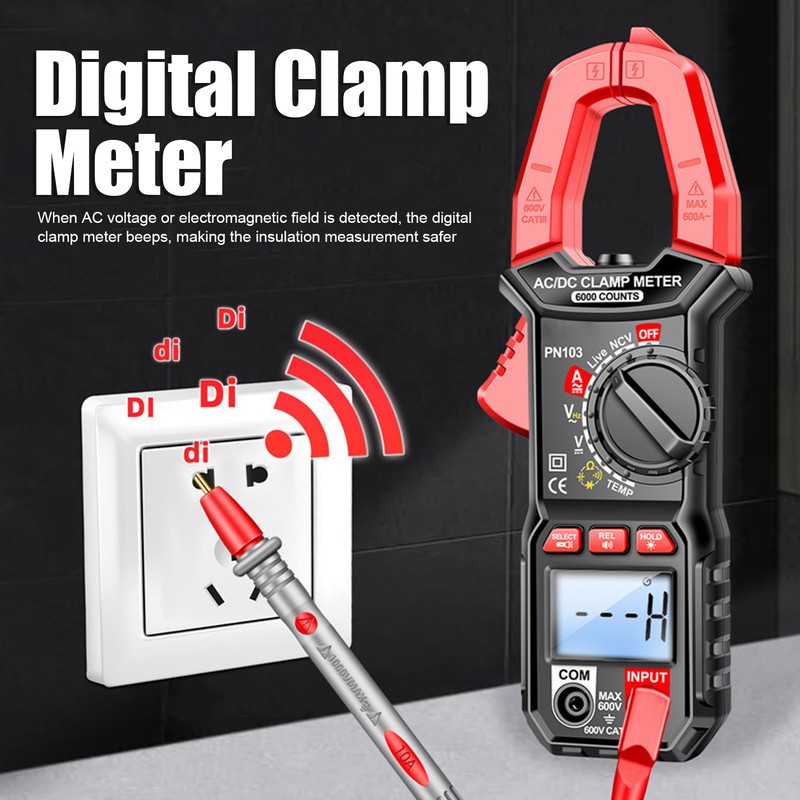 Digital Clamp Meter Multimeter 6000 Counts AC DC Current Amp