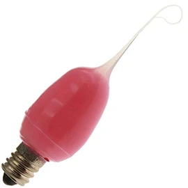 Decorative/Novelty 4C7/PK-SILIFLAME, 4 Watt, 120 Volt, Candelabra Base, GE Ceramic Pink Coated Silicon-Flame C7 Light Bulb
