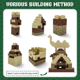 ekuzi Masonry Profile Building Bricks Set, Building Blocks Includes Medium Building Brick Parts, Base Plate, Tall Streetlamp and Prickly Bushes Compatible with Major Brands Classic