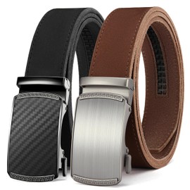 CHAOREN Leather Ratchet Belt Men 2 Pack - Customizable Fit, Effortless Style (35mm)