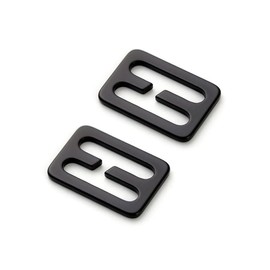 TANJUN 2PCS Metal Buckle Webbing Belt Slide Buckle Hardware Webbing Strap Adjuster bags,Outdoor Backpack Strap Accessories (Black, 25mm)