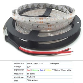 FOLGEMIR 5 m LED Strip, Green 2835 SMD 300 LEDs Strip, DC 12 V, Waterproof Light Strip, Mild Backlight