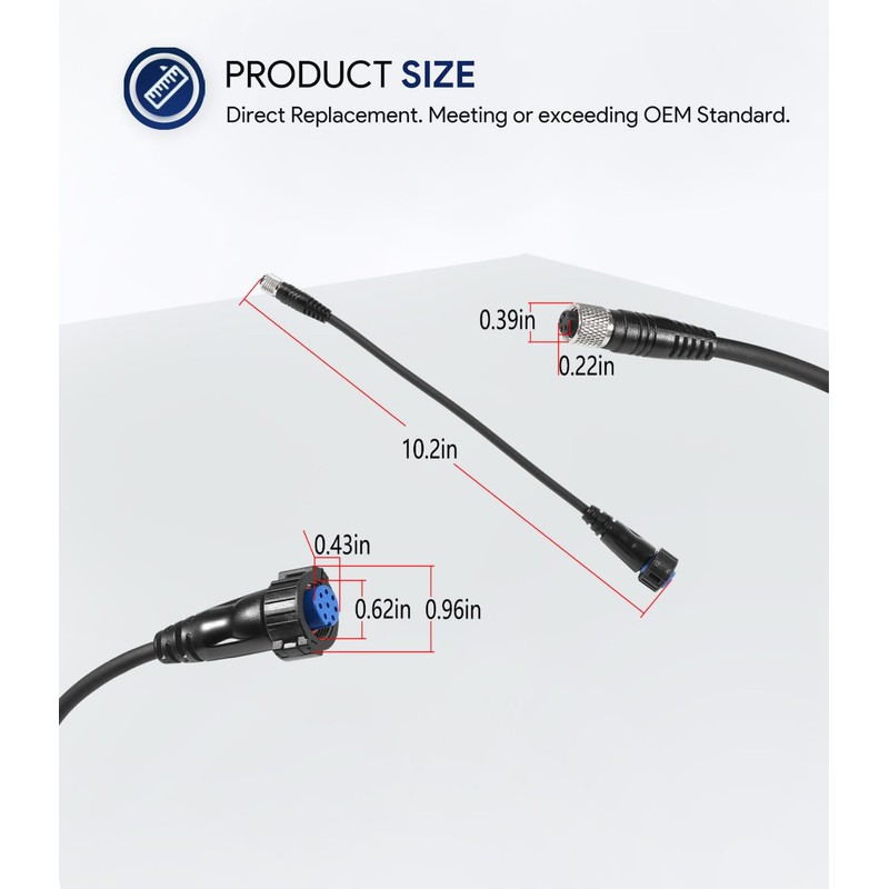 1852074 MKR-US2-14 8-Pin Adaptor Cable, Universal Sonar 2 Adapter Plug,