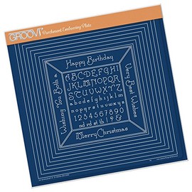 Groovi A4 Square Plate - Nested Squares & Small Alphabet Frame