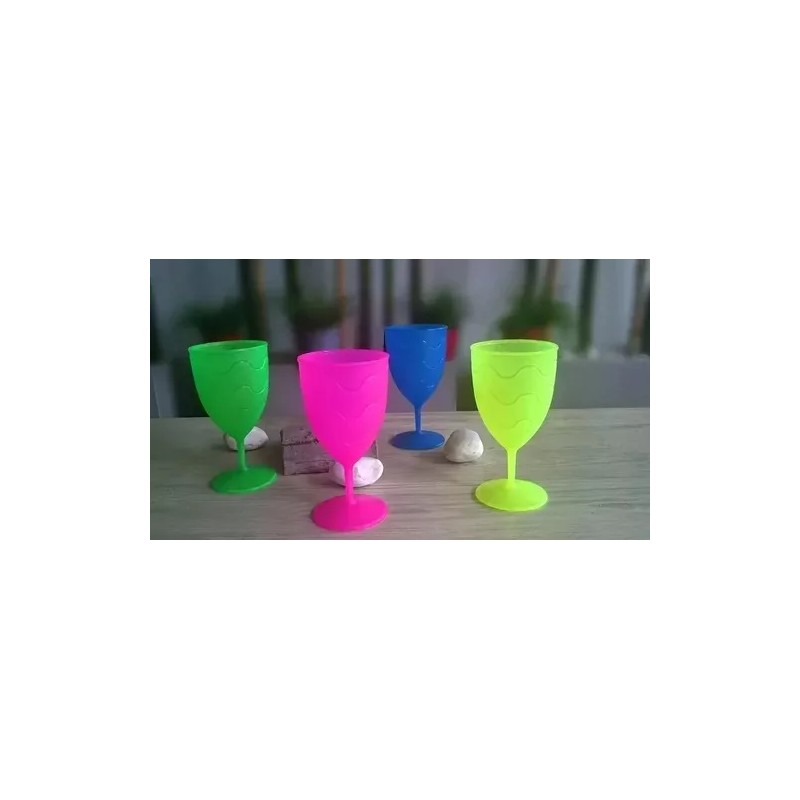 KM 10 Copa Fiesta Plástico Colores Neón 400ml.