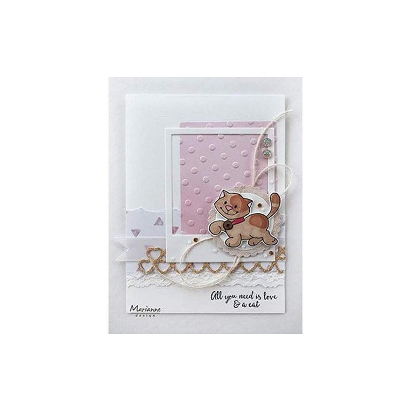 Marianne Design 1 x Collectables Eline's Kitten Die, Pink, Small