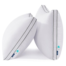 Bedsure Queen Pillows Set of 2 - Fluffy Bed Pillows for Sleeping, Hotel Quality, Diamond Quilted Design, Gusseted Supportive Down Alternative Filling for Back, Stomach, Side Sleepers