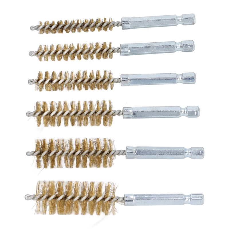 Brass Wire Bore Cleaning Brush Set - 6 Pieces with
