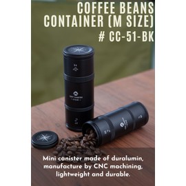camping moon CAMPINGMOON Coffee Canister 2-Stage CNC Cutting Duralumin Black CC-51-BK