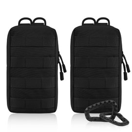 G4Free Pack of 2 Molle Bag Small & Tactical Waist Bags & Tactical Bag & Molle Accessories & Military EDC Bag for Camping Hiking Hunting