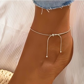 Ankle Bracelets for Women Stainless Steel Silver Anklets for Women Waterproof Anklet Bracelet Summer Beach Jewelry Plus Size Anklets for Big Ankles Foot Jewelry Dainty Snake Chain Anklet