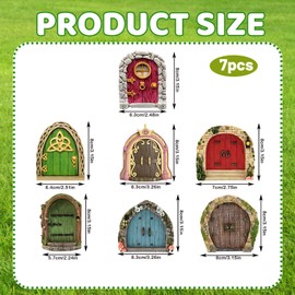 PonFxp 7Pcs Fairies Door, Fairy Garden Accessories For Garden Trees, Fairies Gardens Accessories, Outdoor Decor For Fairy Gardens, Enchanting Treehouse Doors For Kids And Adults