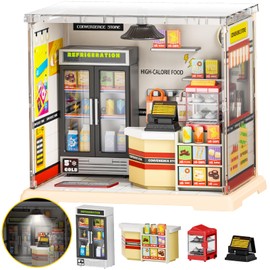 DIY Miniature House Kit, Dollhouse Kit, Miniature Kit, DIY Mini House Building Kit for Adult Teen, Plastic Tiny House Making Kit, Best Craft Hobbies Gift, Convenience Store